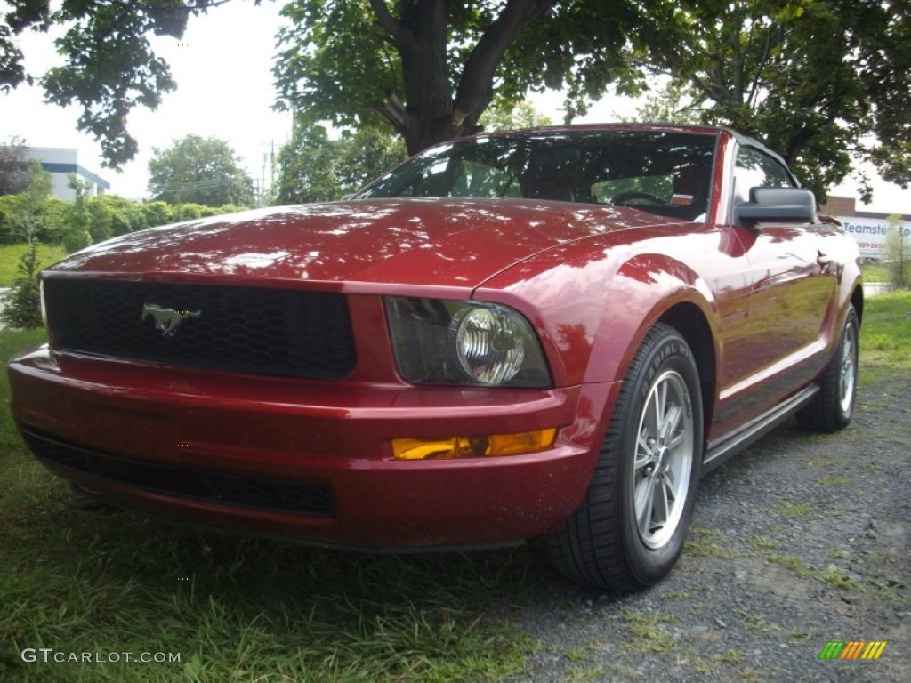2005 Mustang V6 Premium Convertible - Redfire Metallic / Red Leather photo #1