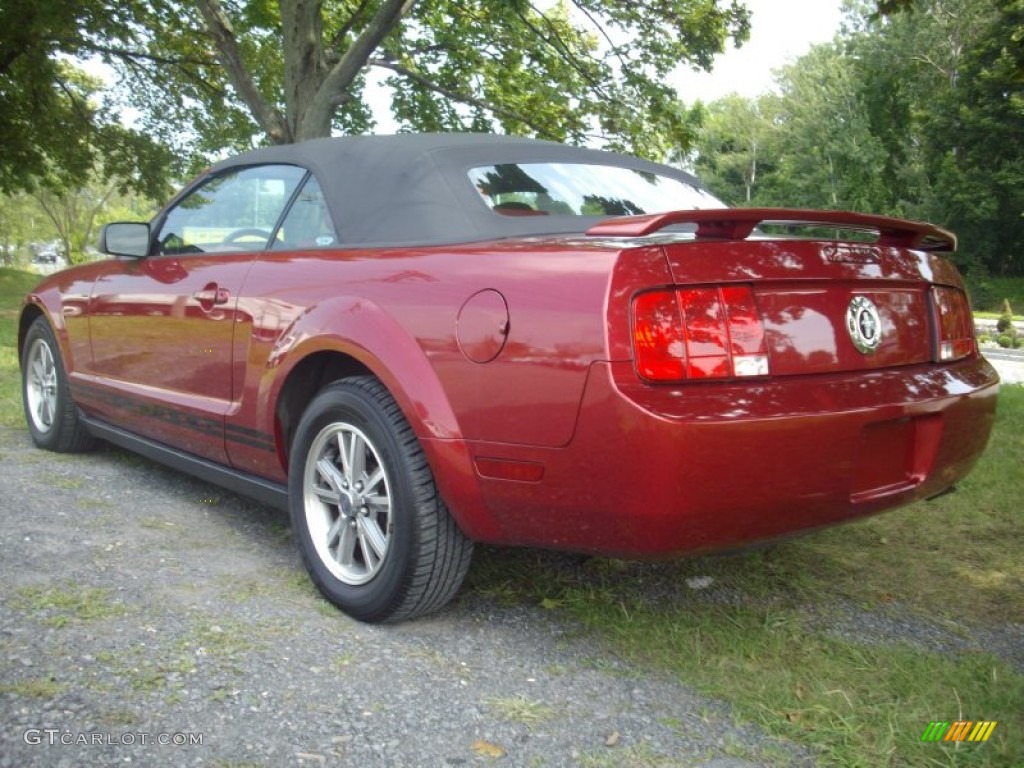 2005 Mustang V6 Premium Convertible - Redfire Metallic / Red Leather photo #3