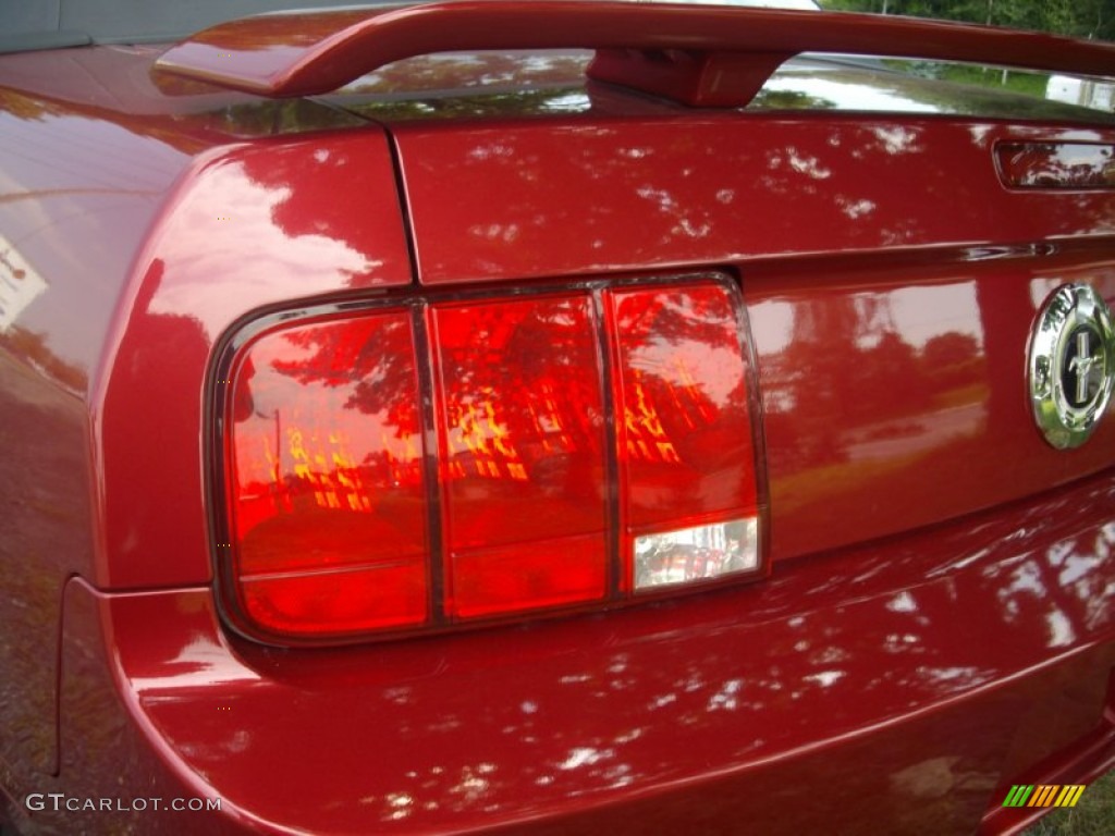 2005 Mustang V6 Premium Convertible - Redfire Metallic / Red Leather photo #7