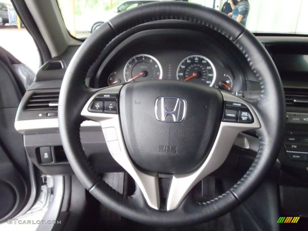 2011 Honda Accord EX-L Coupe Black Steering Wheel Photo #53125224