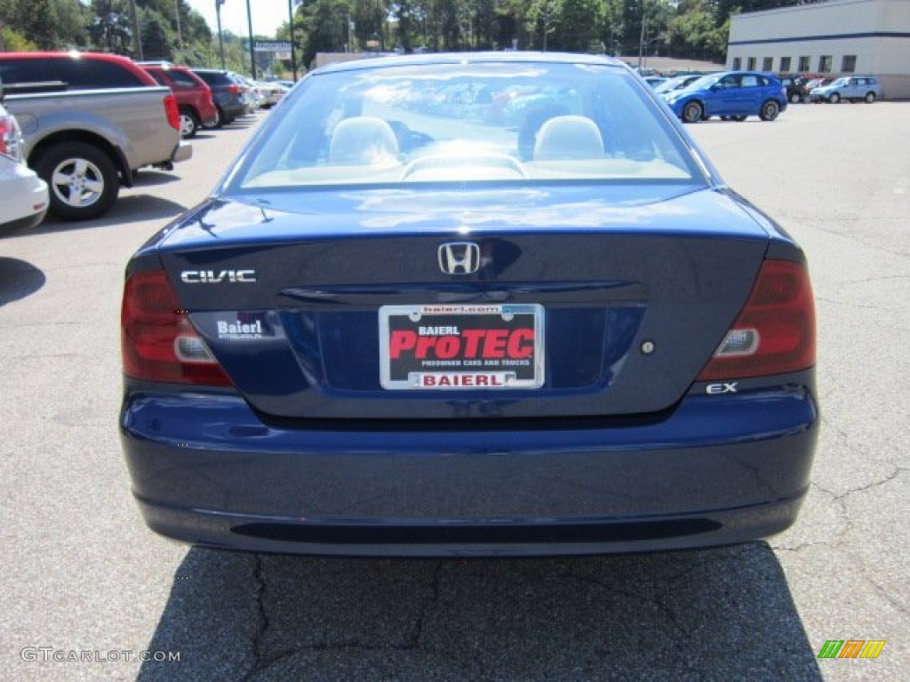 2003 Civic EX Coupe - Vivid Blue / Ivory photo #4