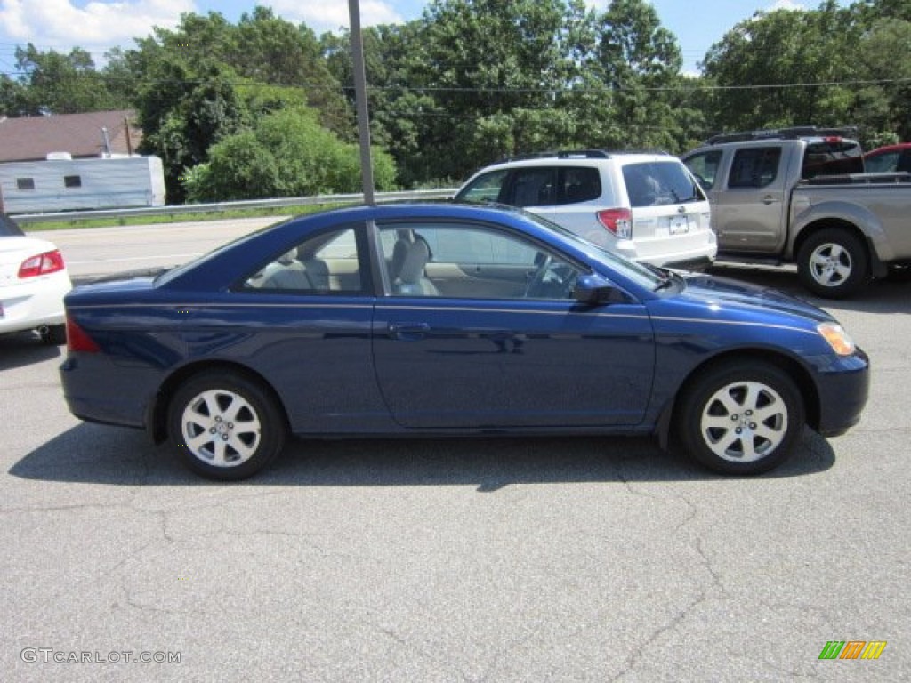 2003 Civic EX Coupe - Vivid Blue / Ivory photo #6