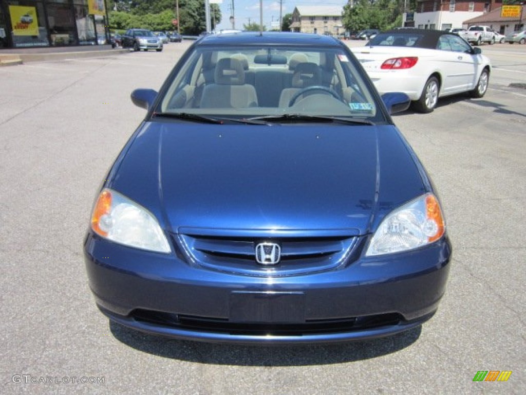 2003 Civic EX Coupe - Vivid Blue / Ivory photo #8