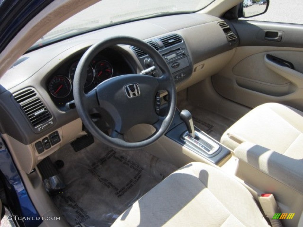 2003 Civic EX Coupe - Vivid Blue / Ivory photo #11