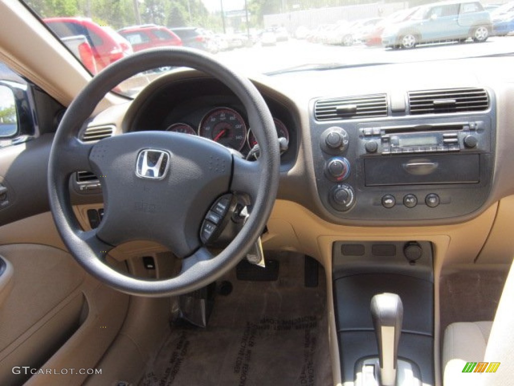 2003 Civic EX Coupe - Vivid Blue / Ivory photo #16