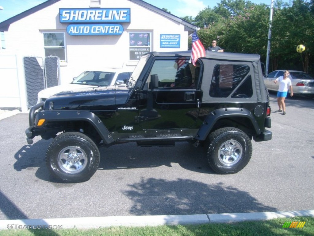 2002 Wrangler X 4x4 - Black / Camel Beige photo #2