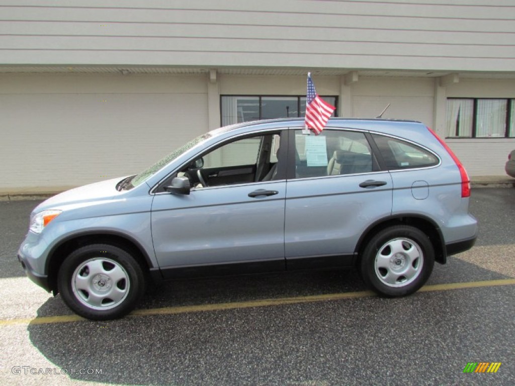 2009 CR-V LX 4WD - Glacier Blue Metallic / Gray photo #4