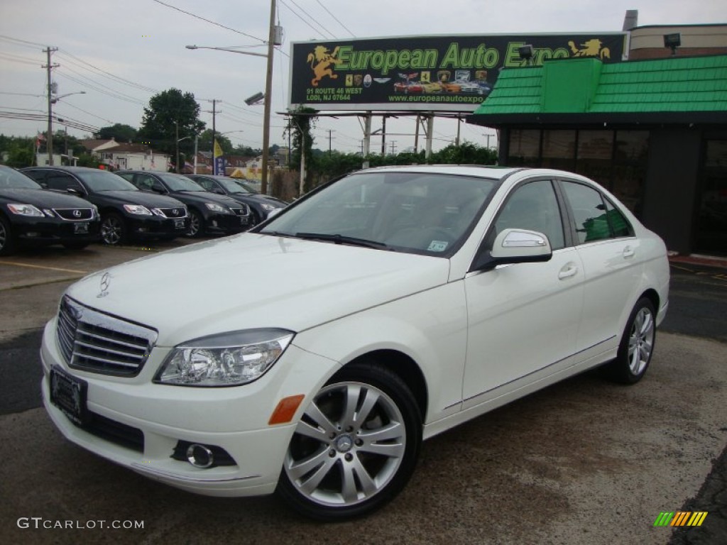 2009 C 300 4Matic - Arctic White / Almond/Mocha photo #1