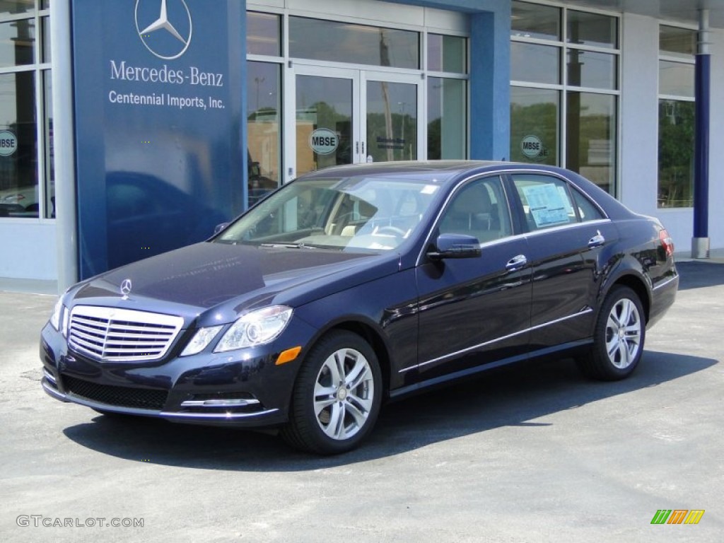 2011 E 350 Sedan - Capri Blue Metallic / Almond/Black photo #1