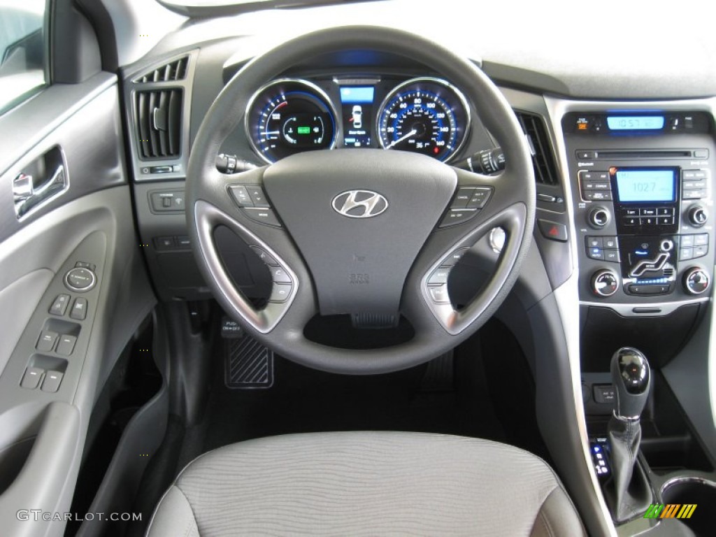 2011 Hyundai Sonata Hybrid Gray Dashboard Photo #53131135