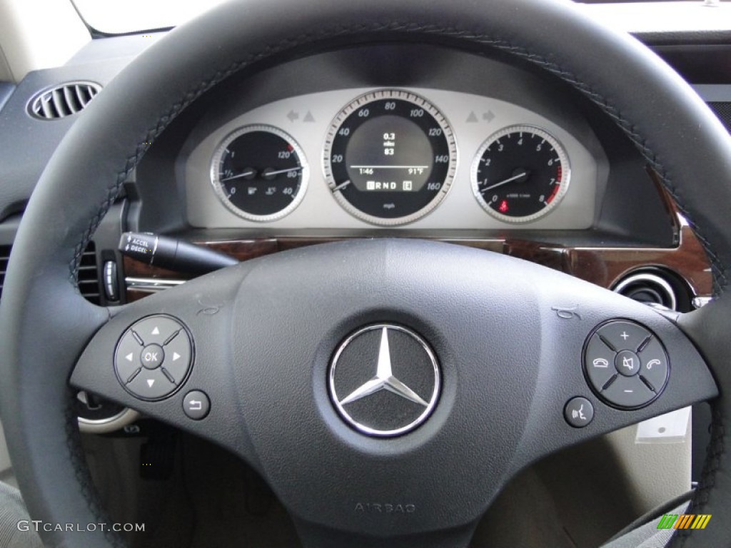 2012 Mercedes-Benz GLK 350 Almond/Black Steering Wheel Photo #53131243