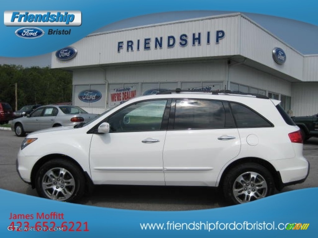 2007 MDX Technology - Aspen White Pearl / Bordeaux photo #1