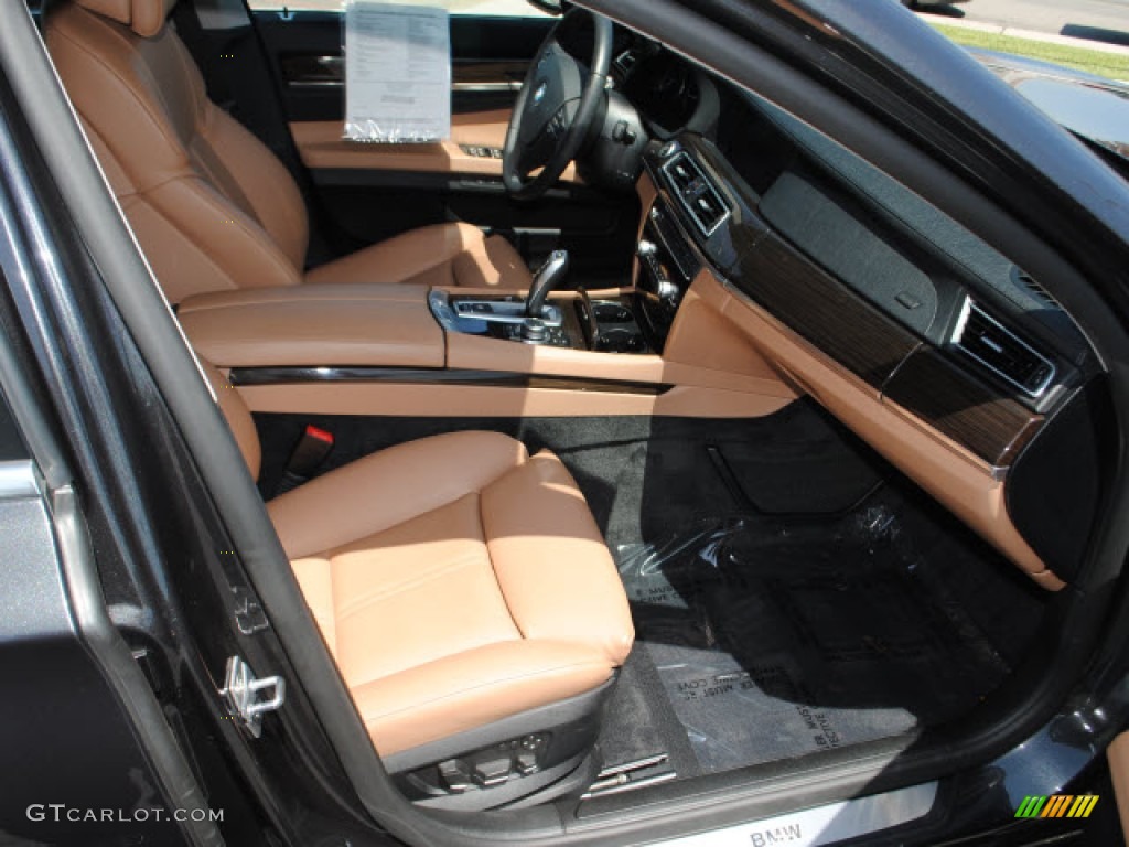 Saddle/Black Nappa Leather Interior 2011 BMW 7 Series 740i Sedan Photo #53139510