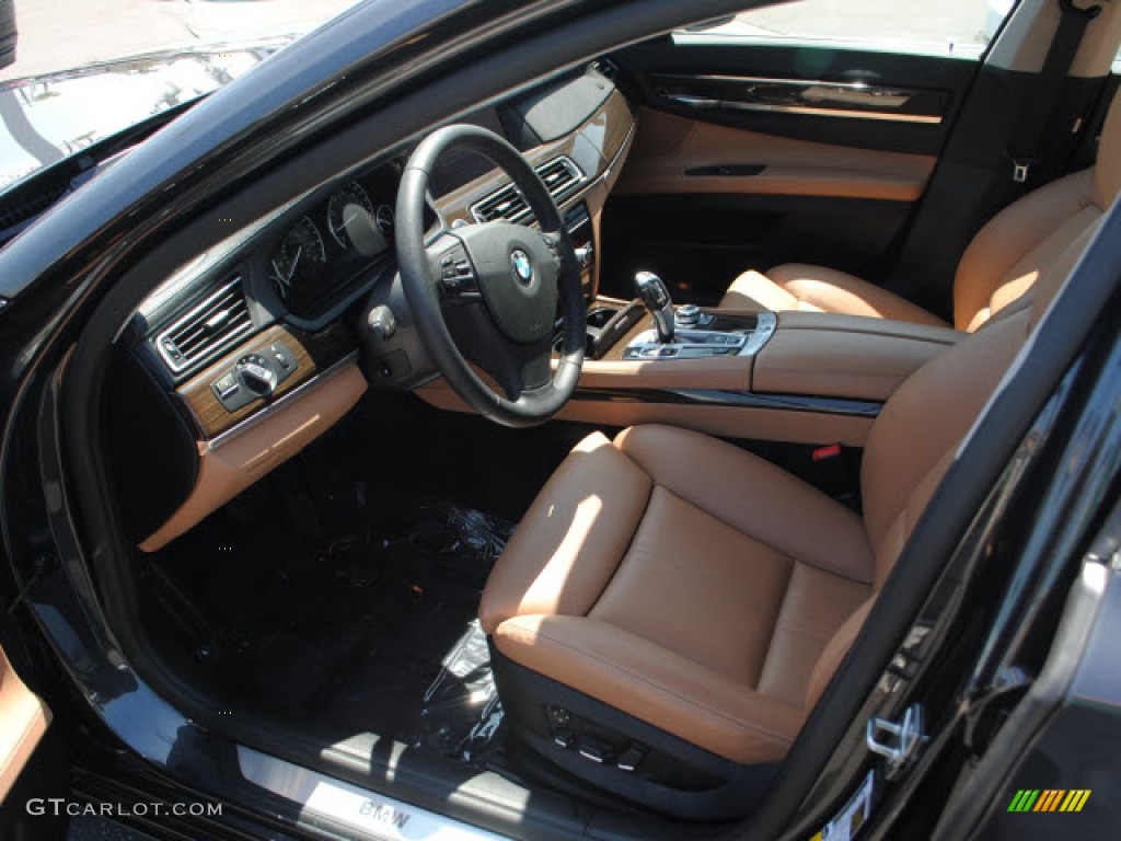 Saddle/Black Nappa Leather Interior 2011 BMW 7 Series 740i Sedan Photo #53139666