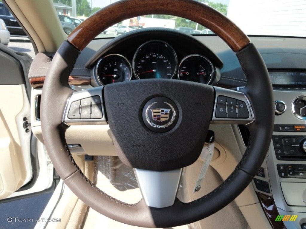 2012 Cadillac CTS 4 3.0 AWD Sedan Cashmere/Cocoa Steering Wheel Photo #53139669