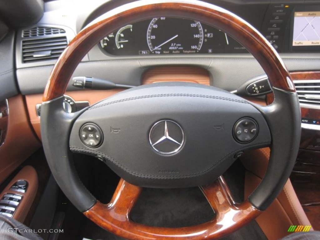 2008 Mercedes-Benz CL 550 Cognac/Black Steering Wheel Photo #53142353