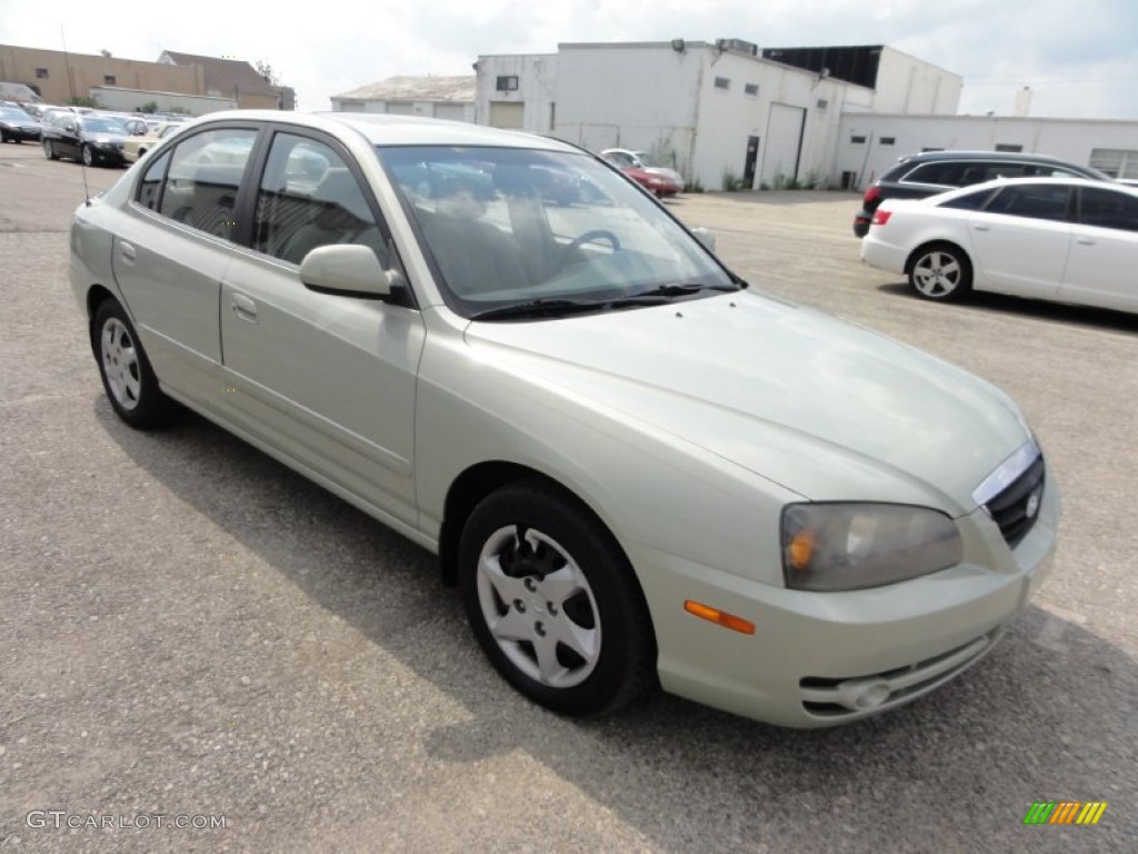 2004 Elantra GLS Sedan - Sea Shell Green / Beige photo #4
