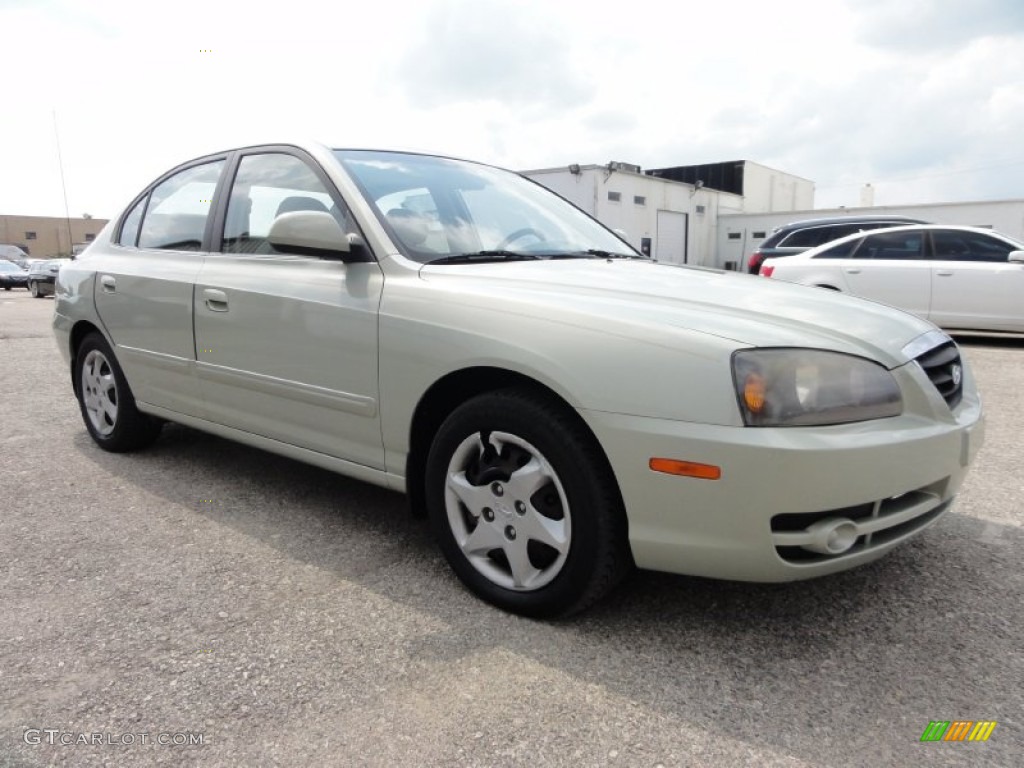 2004 Elantra GLS Sedan - Sea Shell Green / Beige photo #5