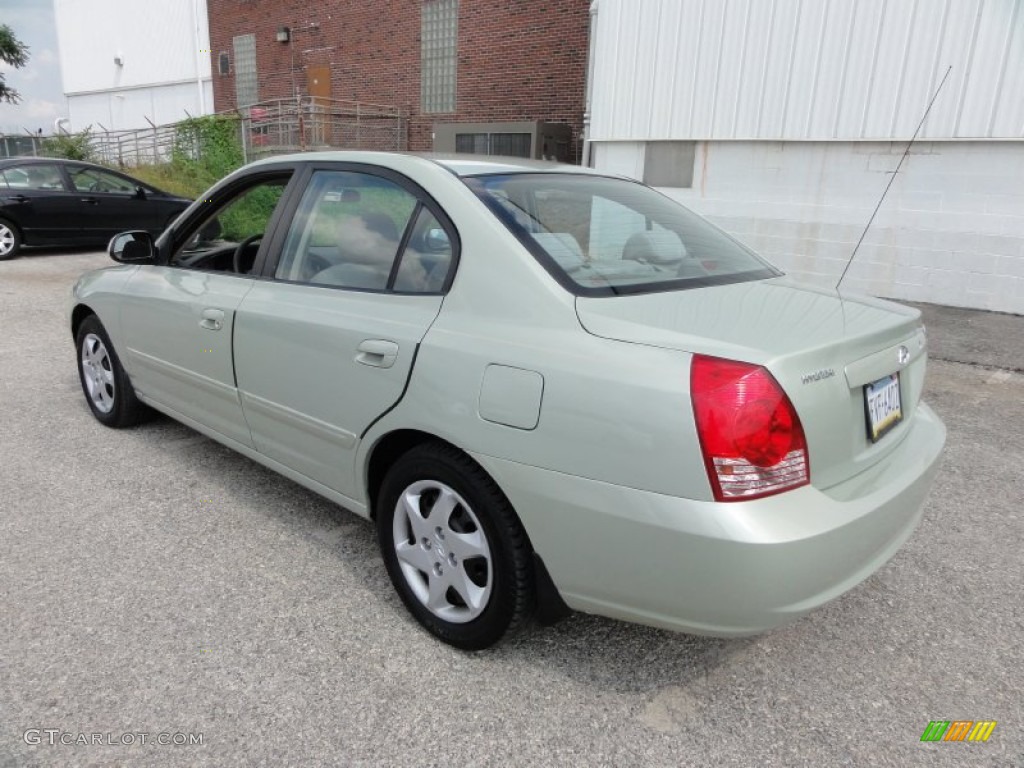 2004 Elantra GLS Sedan - Sea Shell Green / Beige photo #10