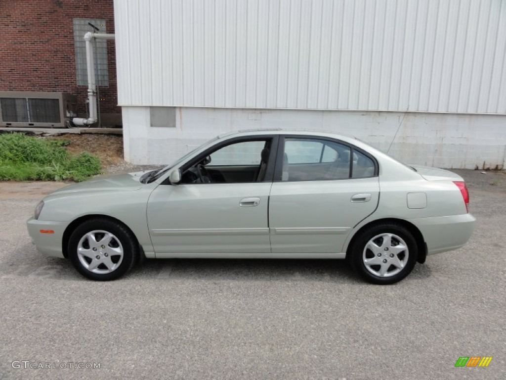 2004 Elantra GLS Sedan - Sea Shell Green / Beige photo #11