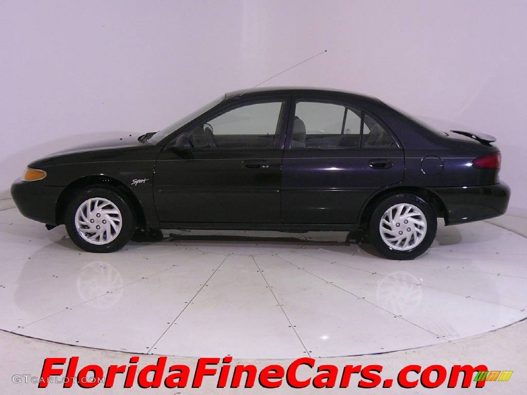 1997 Escort LX Sedan - Black Satin Metallic / Medium Graphite photo #3