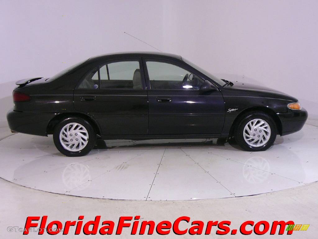 1997 Escort LX Sedan - Black Satin Metallic / Medium Graphite photo #4