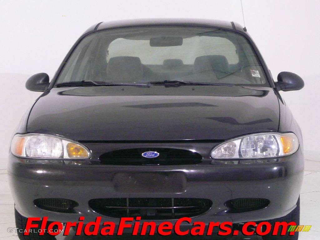 1997 Escort LX Sedan - Black Satin Metallic / Medium Graphite photo #5