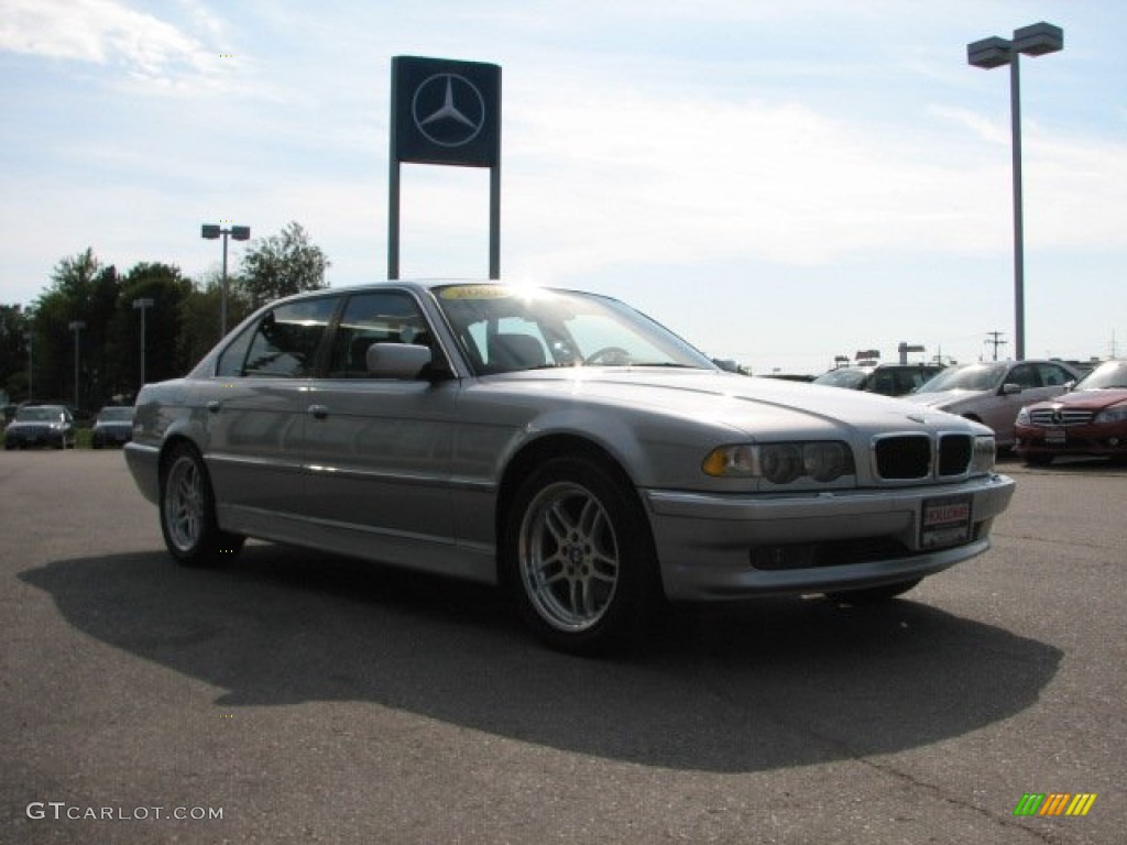 2001 7 Series 740iL Sedan - Titanium Silver Metallic / Grey photo #3