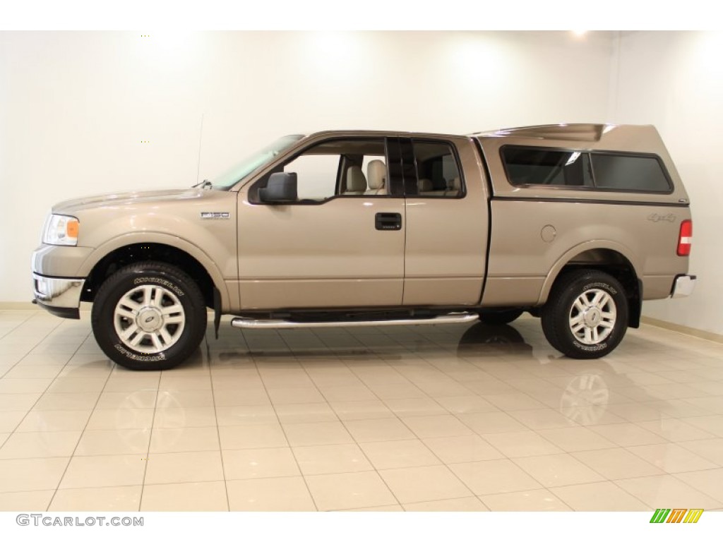 2004 F150 Lariat SuperCab 4x4 - Arizona Beige Metallic / Tan photo #4