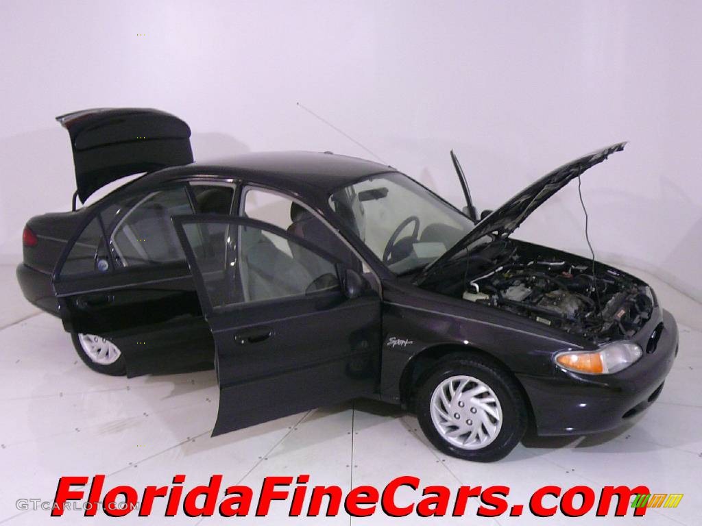 1997 Escort LX Sedan - Black Satin Metallic / Medium Graphite photo #7