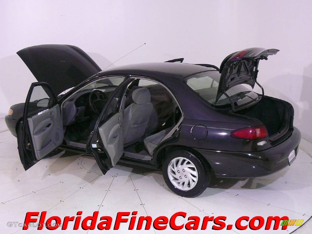 1997 Escort LX Sedan - Black Satin Metallic / Medium Graphite photo #8