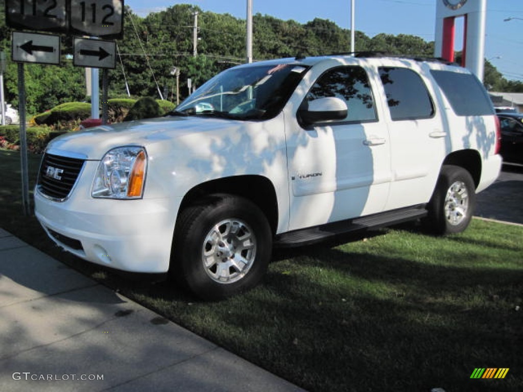 2007 Yukon SLT 4x4 - Summit White / Ebony Black photo #1