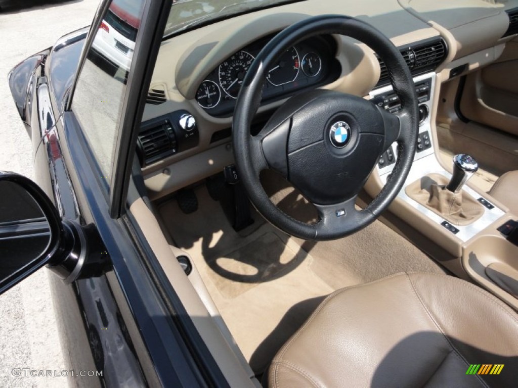 2002 BMW Z3 3.0i Roadster Beige Steering Wheel Photo #53150007