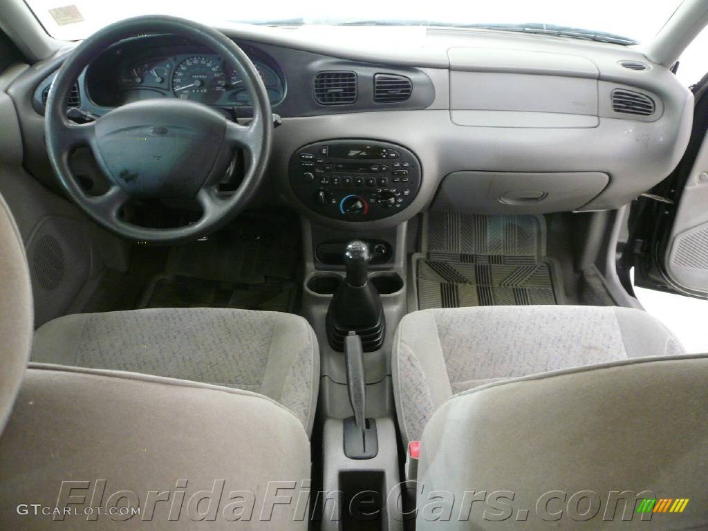 1997 Escort LX Sedan - Black Satin Metallic / Medium Graphite photo #16