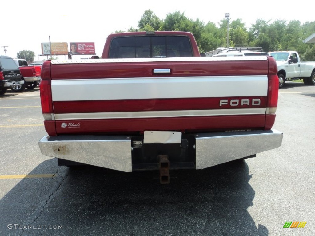 1990 F350 XLT Crew Cab 4x4 - Bright Red / Red photo #6