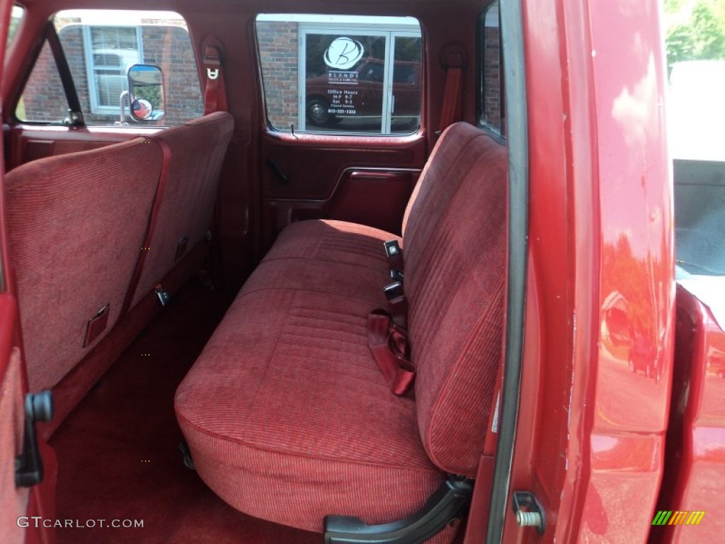 Red Interior 1990 Ford F350 XLT Crew Cab 4x4 Photo #53153004