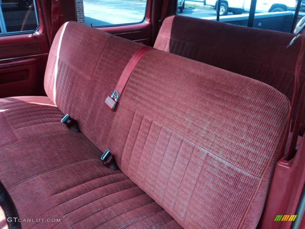 Red Interior 1990 Ford F350 XLT Crew Cab 4x4 Photo #53153290