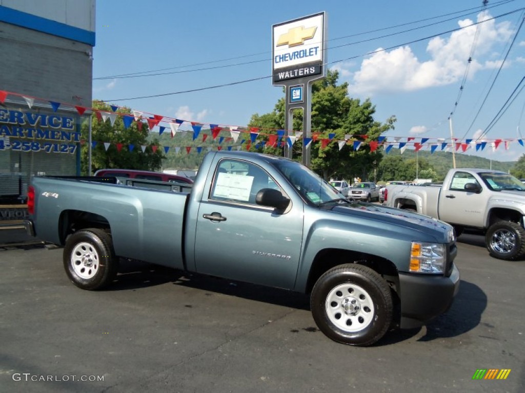 2011 Silverado 1500 Regular Cab 4x4 - Blue Granite Metallic / Dark Titanium photo #1