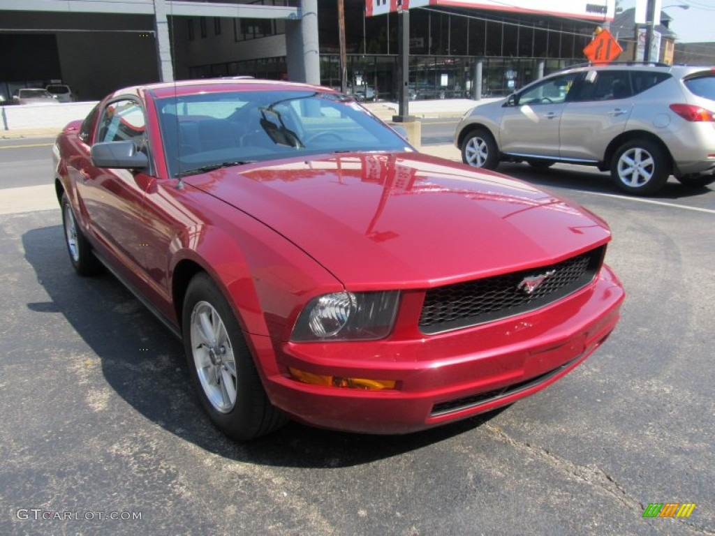 2007 Mustang V6 Deluxe Coupe - Redfire Metallic / Dark Charcoal photo #6