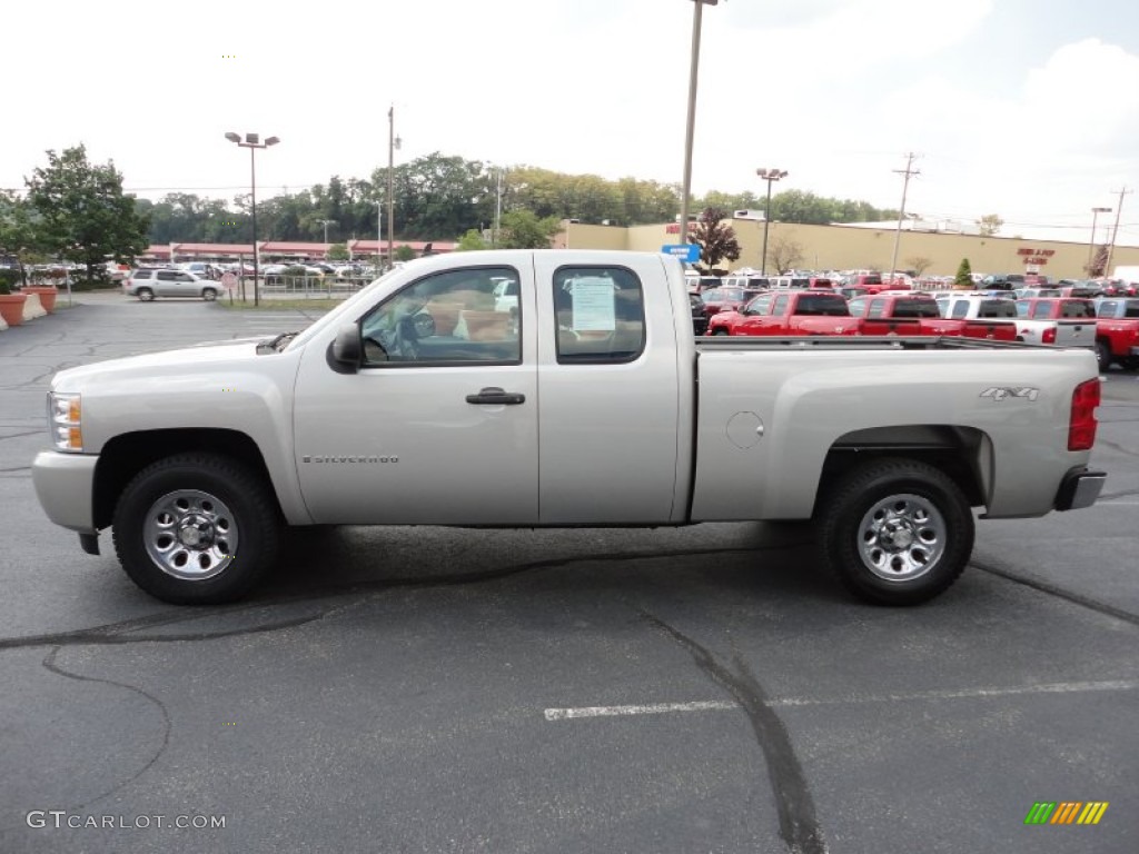 2008 Silverado 1500 LS Extended Cab 4x4 - Silver Birch Metallic / Dark Titanium photo #4