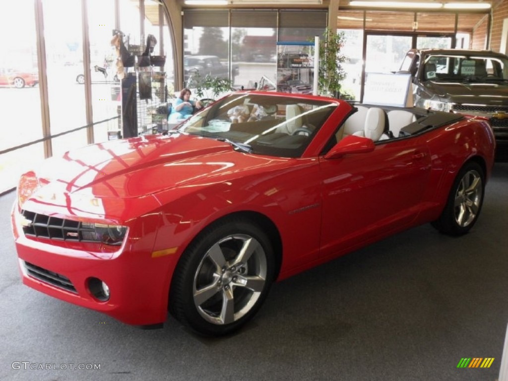 2011 Camaro LT/RS Convertible - Victory Red / Beige photo #1