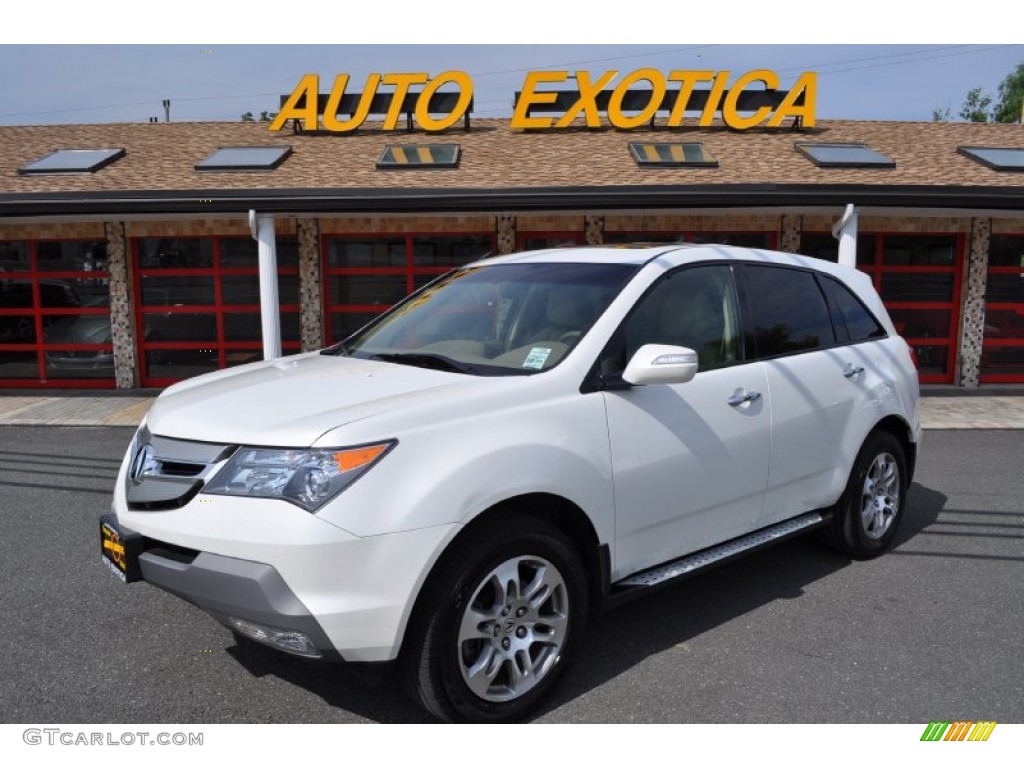 2008 MDX Technology - Aspen White Pearl / Taupe photo #1