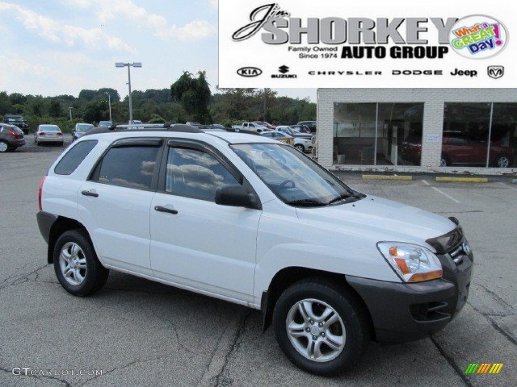 2008 Sportage LX V6 4x4 - Clear White / Black photo #1