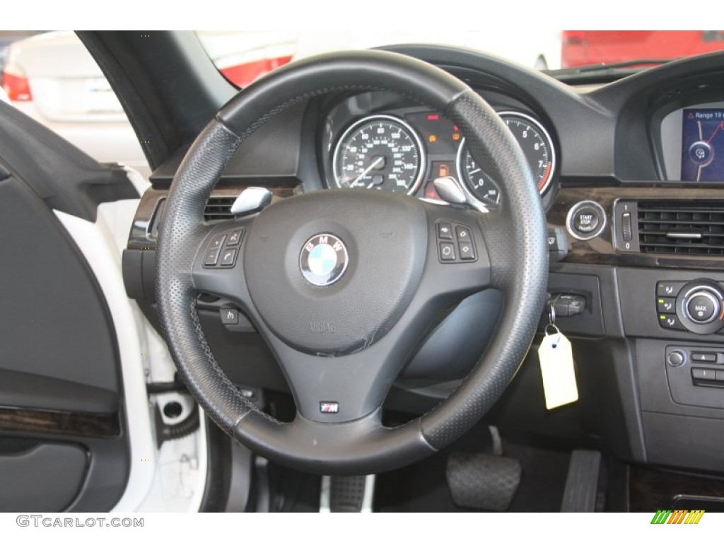 2010 BMW 3 Series 328i Convertible Black Steering Wheel Photo #53168181