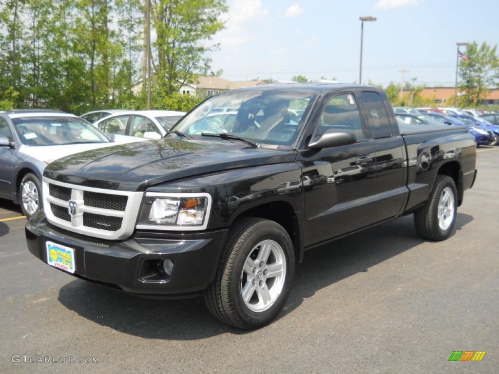 2008 Dakota Big Horn Extended Cab - Brilliant Black / Dark Slate Gray/Medium Slate Gray photo #1