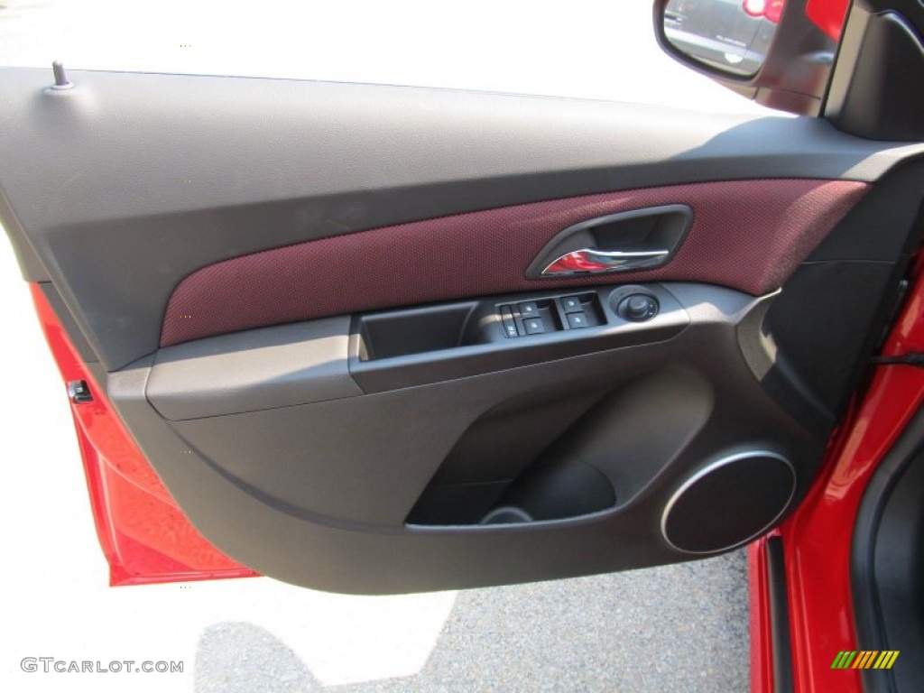 2012 Chevrolet Cruze LT/RS Jet Black/Sport Red Door Panel Photo #53176838