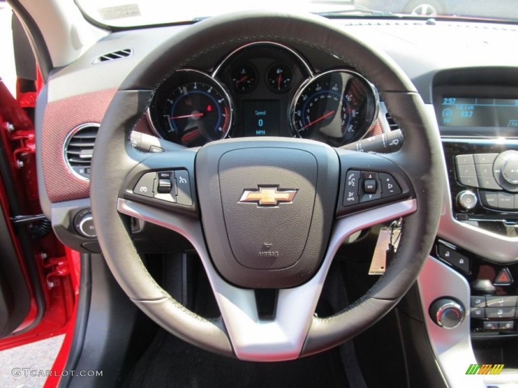 2012 Chevrolet Cruze LT/RS Jet Black/Sport Red Steering Wheel Photo #53176883