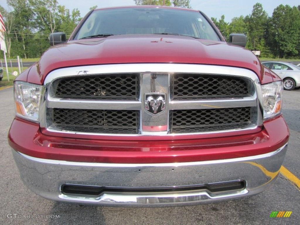 2011 Ram 1500 SLT Quad Cab - Deep Cherry Red Crystal Pearl / Dark Slate Gray/Medium Graystone photo #2