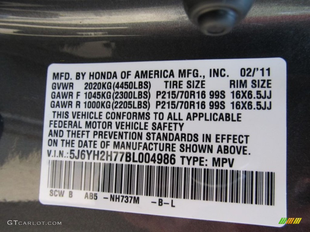 2011 Element Color Code NH737M for Polished Metal Metallic Photo #53177873
