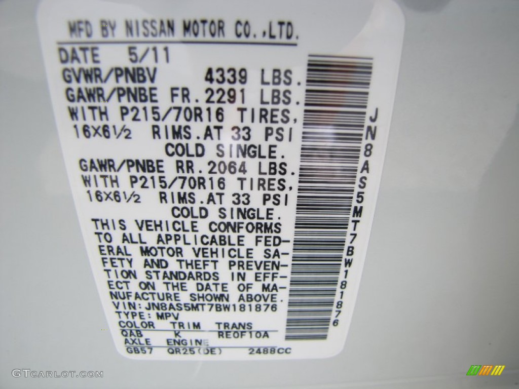 2011 Rogue S - Pearl White / Gray photo #16